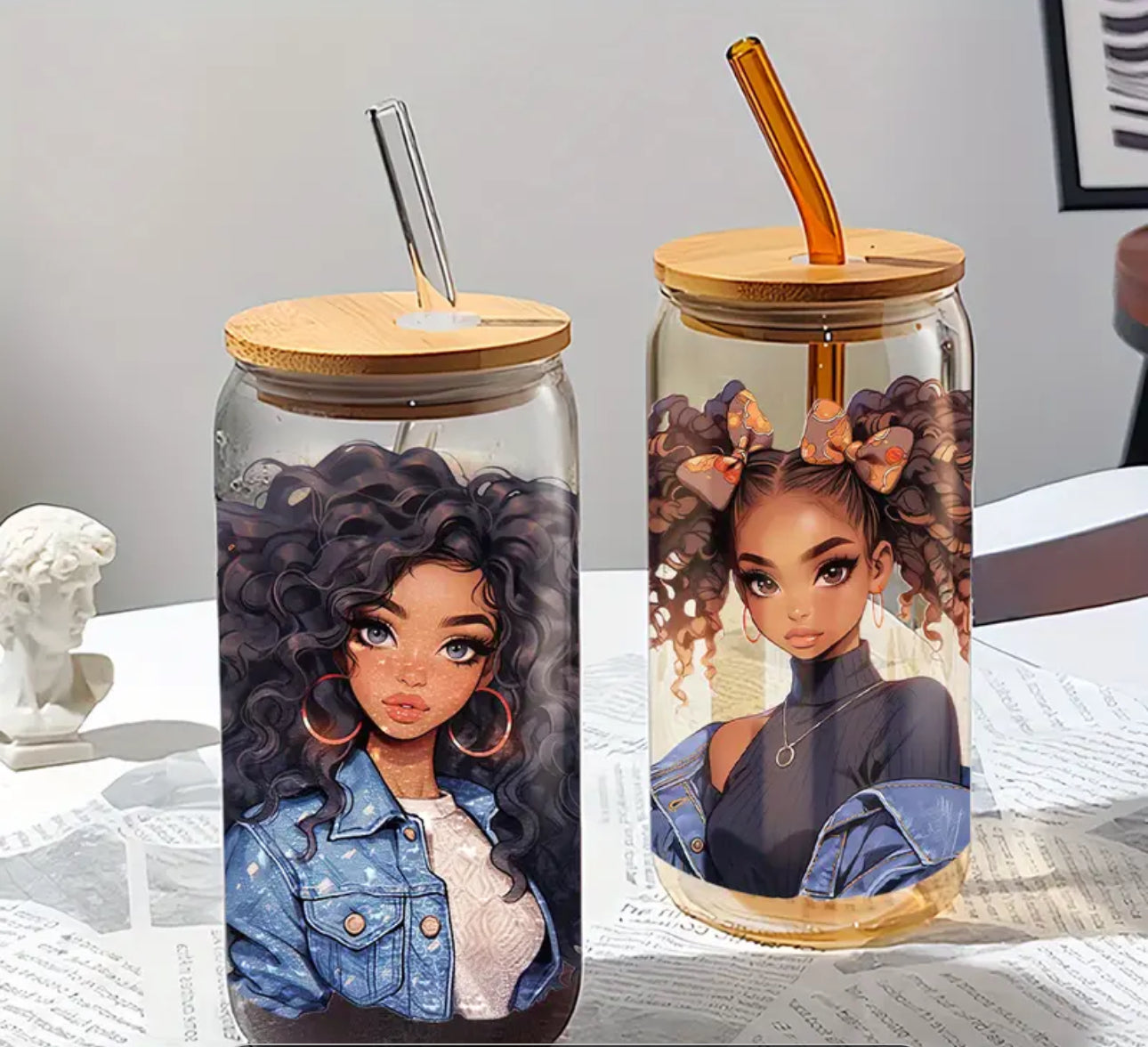 Black  Girls Love Yourself Affirmation libbey glass cup, Black Girl Magic Iced coffee cup | Gift for black women | mental health