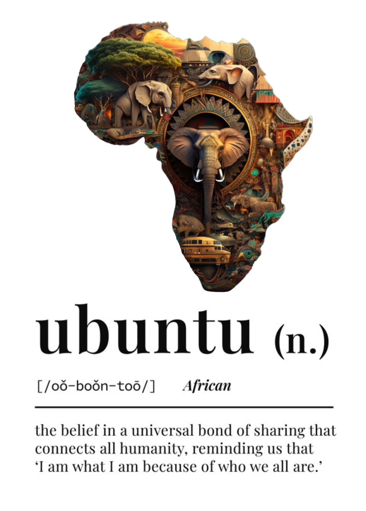 Continent Ubuntu African Lined Notebook Journals