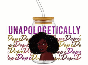 Dope Black Women Affirmation libbey glass cup, Black Girl Magic Iced coffee cup | Gift for black women | mental health