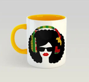 Yellow Female Music Lover Coffee Mug