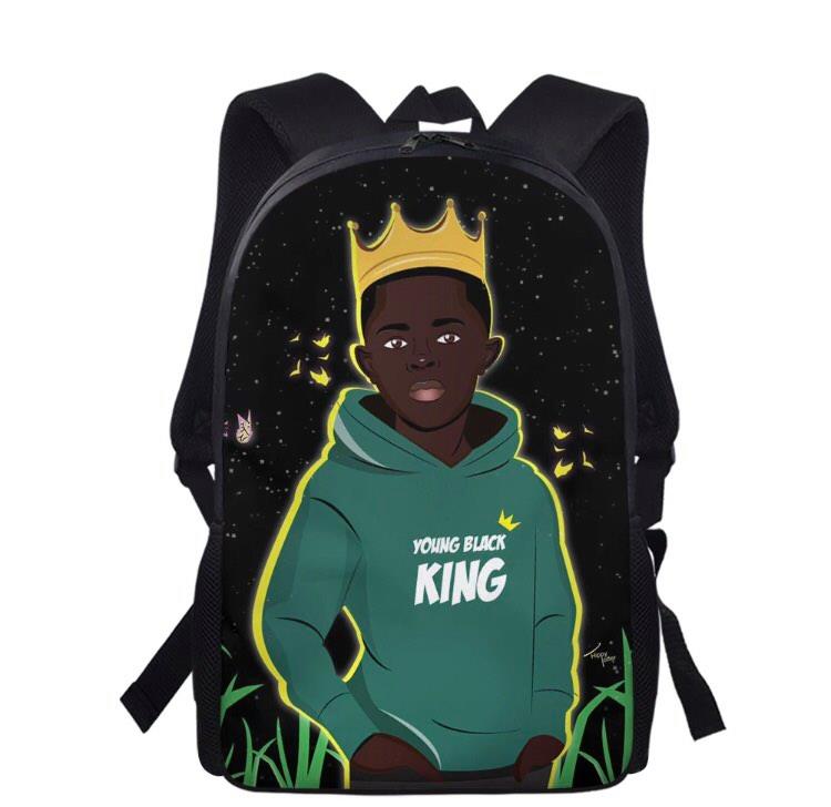 Black Boy King School Backpack