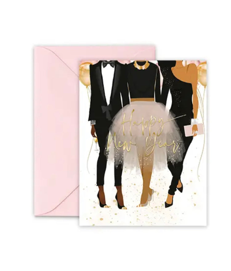 Happy New Year Card, African American Greeting Card