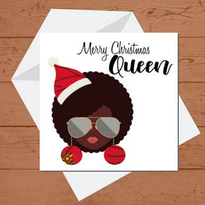 Merry Christmas Melanin Queen Greeting Card