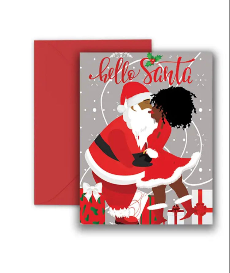 Hello Santa Card, African American Greeting Card