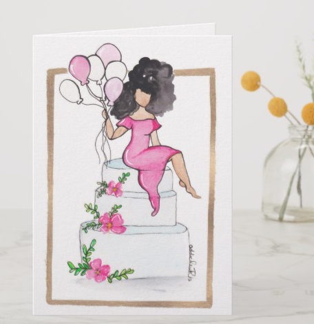 Birthday Babe, African American Greeting Card