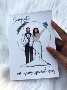 Just Married,  African American Greeting Card