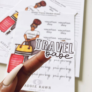 Travel Babe Laptop Water Bottle Stickers