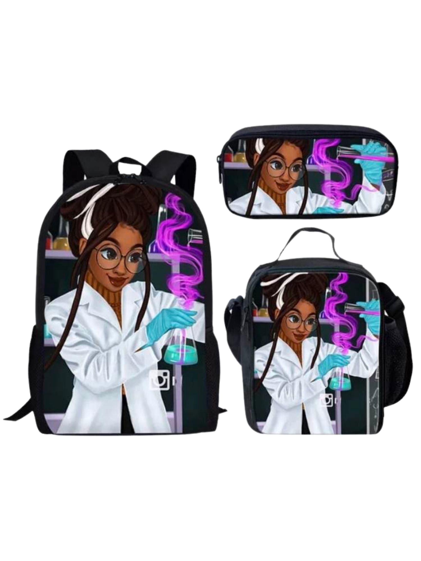 Katherine J Afrocentric 3 piece Backpack School Bag Set