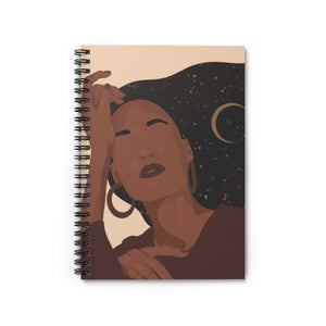 Astro Moon Stars Zodiac Black Queen Spiral Notebook Journal