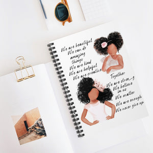 Beautiful Black Girls Spiral Notebook Journal