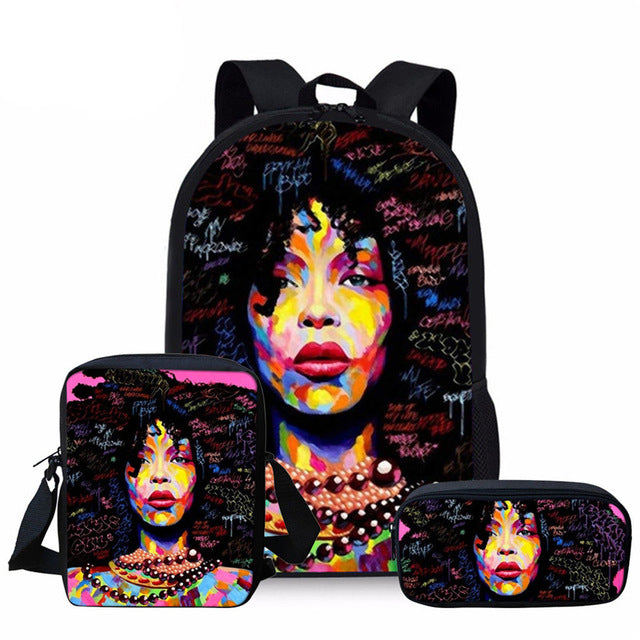 Erykah Afrocentric 3 Piece Backpack School Bag Set