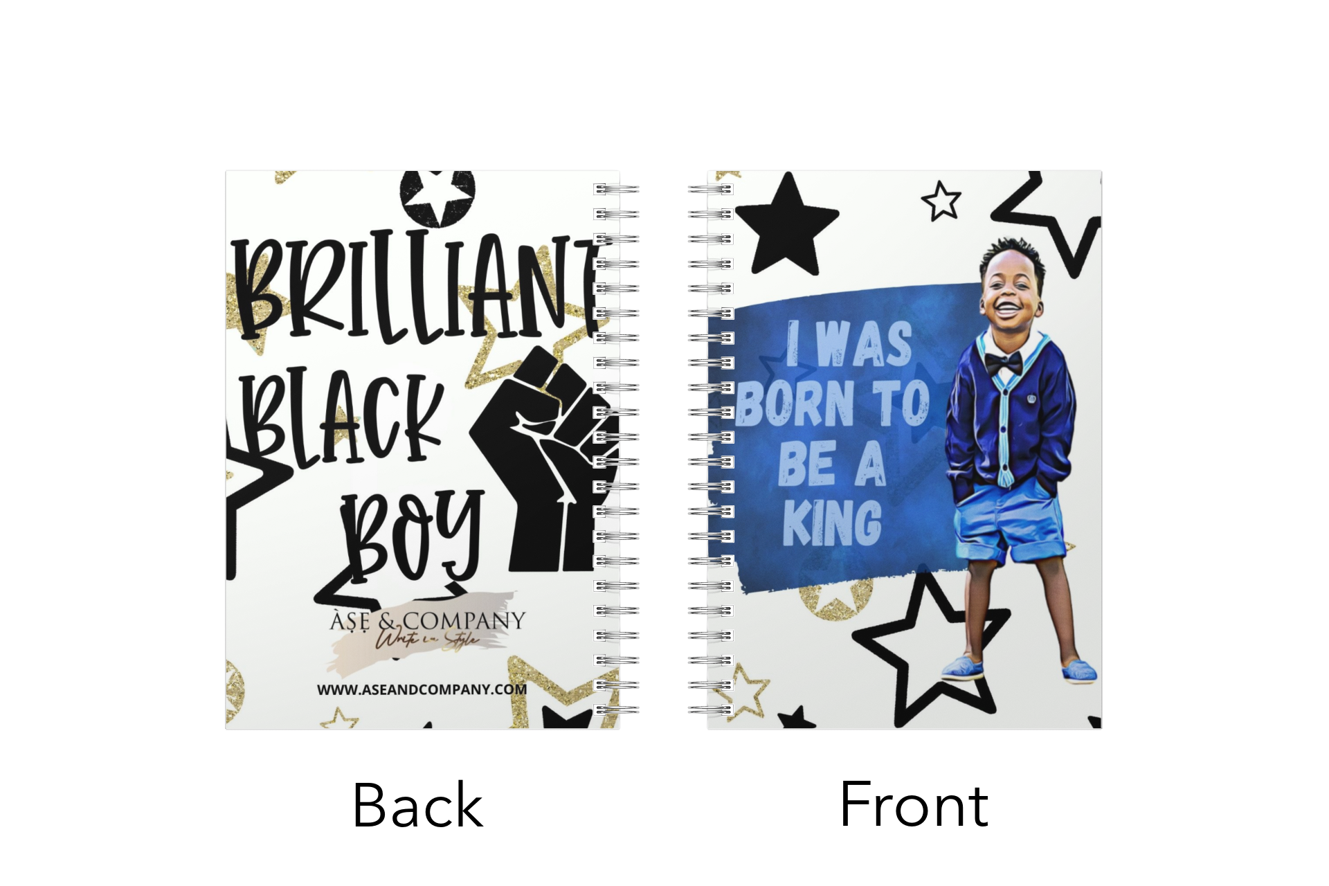 Brilliant Black Boy King Spiral Notebook Journal