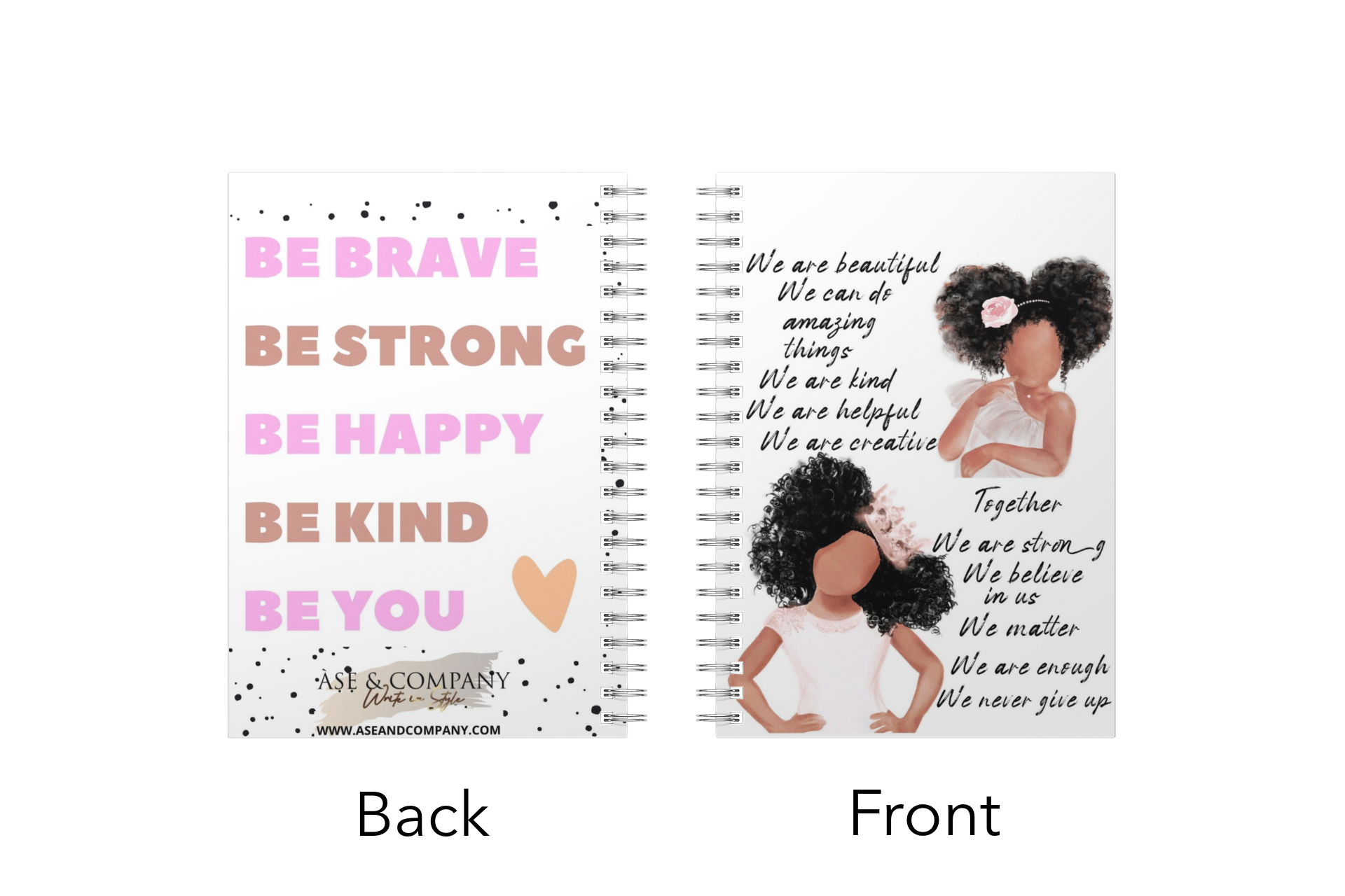 Beautiful Black Girls Spiral Notebook Journal