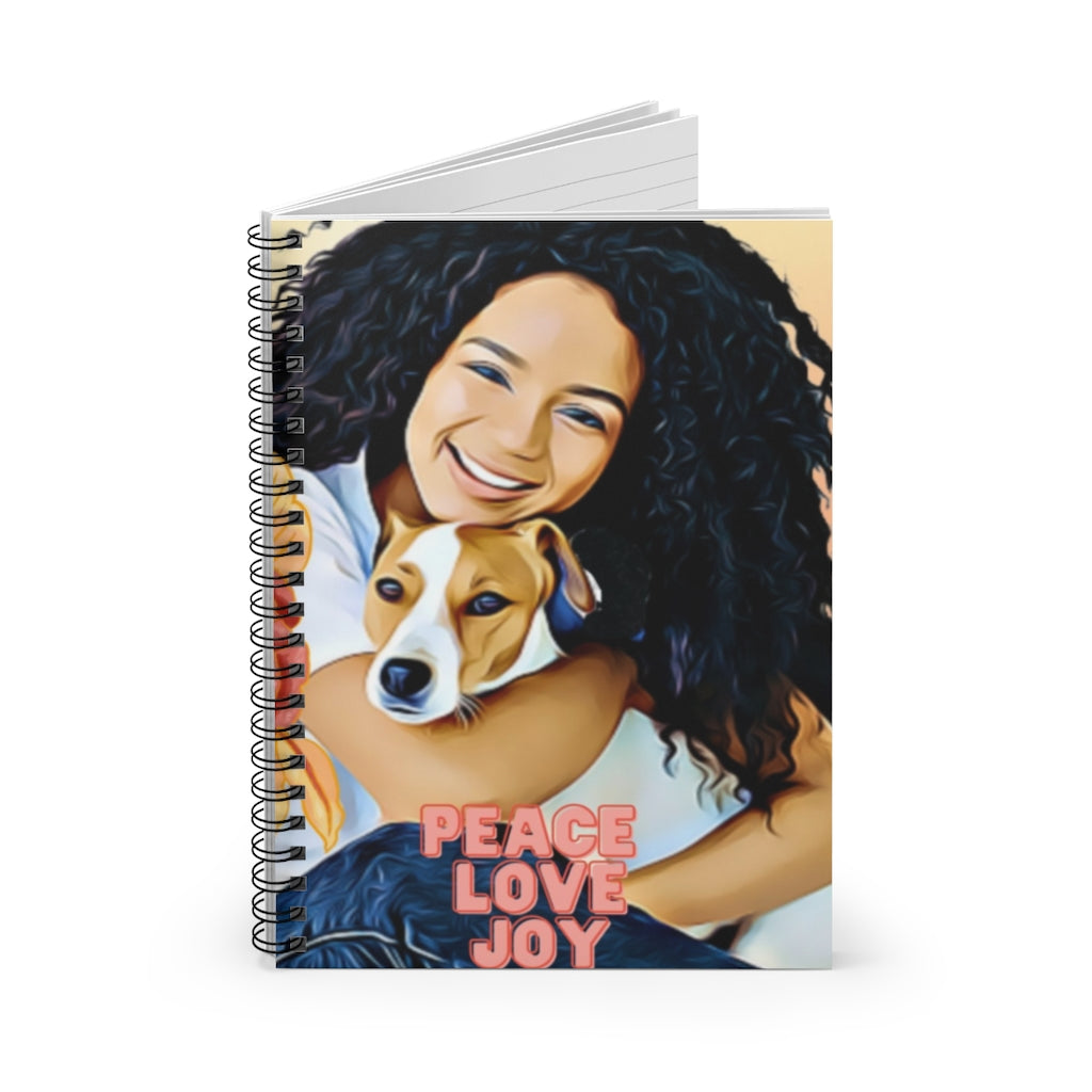 Peace Love Joy Happiness Animal Lover Spiral Notebook Journal