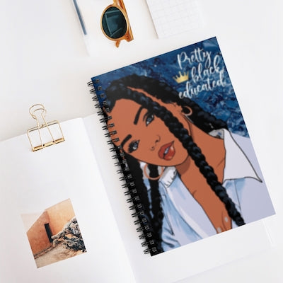 Pretty Black Educated Woman Spiral Notebook Journal