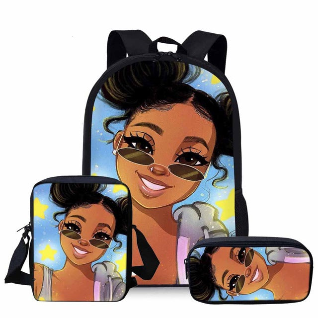 Starr Afrocentric 3 Piece Backpack School Bag Set